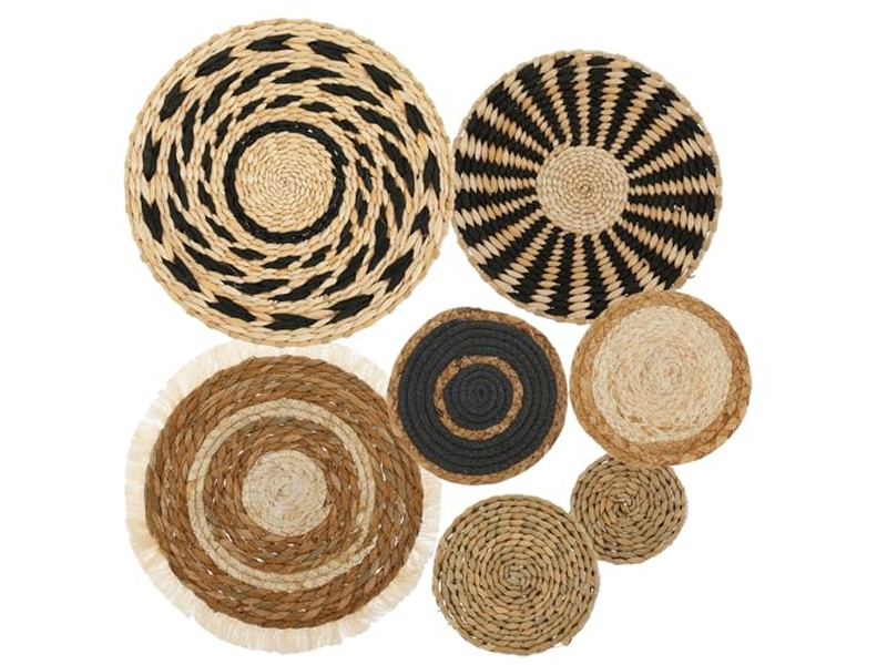 Flat Basket Wall Decor Set Girlfriend Room Handmade Decoration Pieces