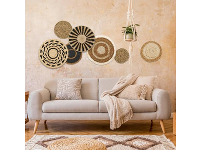 Flat Basket Wall Decor Set Girlfriend Room Handmade Decoration Pieces