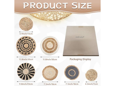 Woven Wall Basket Home Decor Baskets Set Bohemian Hanging