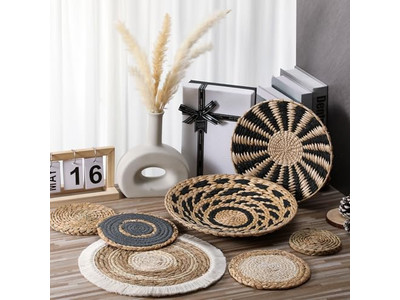 Woven Wall Basket Home Decor Baskets Set Bohemian Hanging