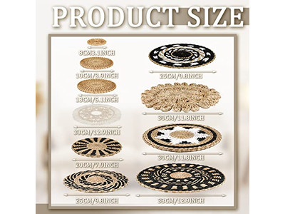 Boho Woven Basket Wall Decor Decorative Flat Baskets Handwoven Large