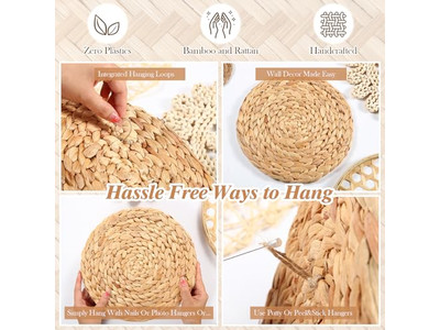 Coastal Wall Decor For Home Rustic Clearance Wicker Decorations Bamboo