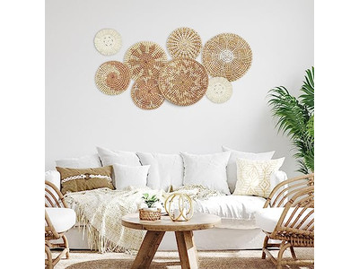 Hand Woven Wall Decor Round Handmade Decorative Hanging