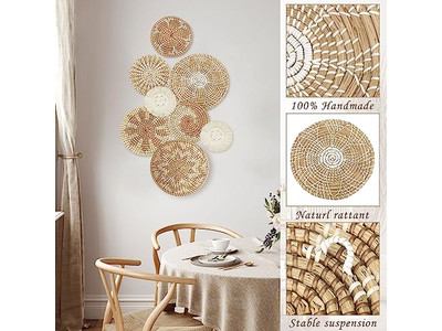 Hand Woven Wall Decor Round Handmade Decorative Hanging