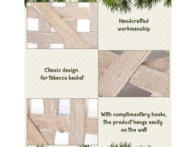 Rattan Bathroom Wall Decor Seagrass Set Of 3 Restaurant Decoration