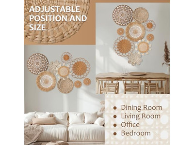 Rattan Decorations For Wall Set Of 11 Basket Decor Customize Packaging