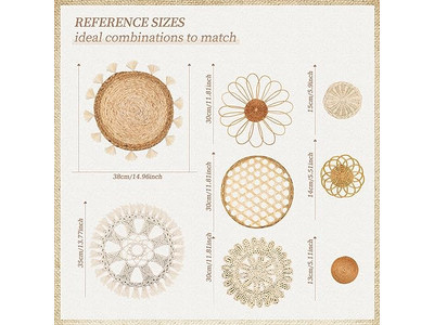 Round Boho Wall Basket Decor In Kitchen Baskets Farmhouse Woven For