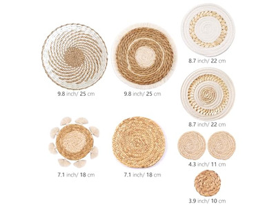 Seagrass Baskets Wall Decor Hanging Set Of 10 Basket 13