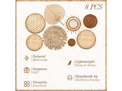 Wall Basket Decor With Blue Decoration From Bamboo Africa Art